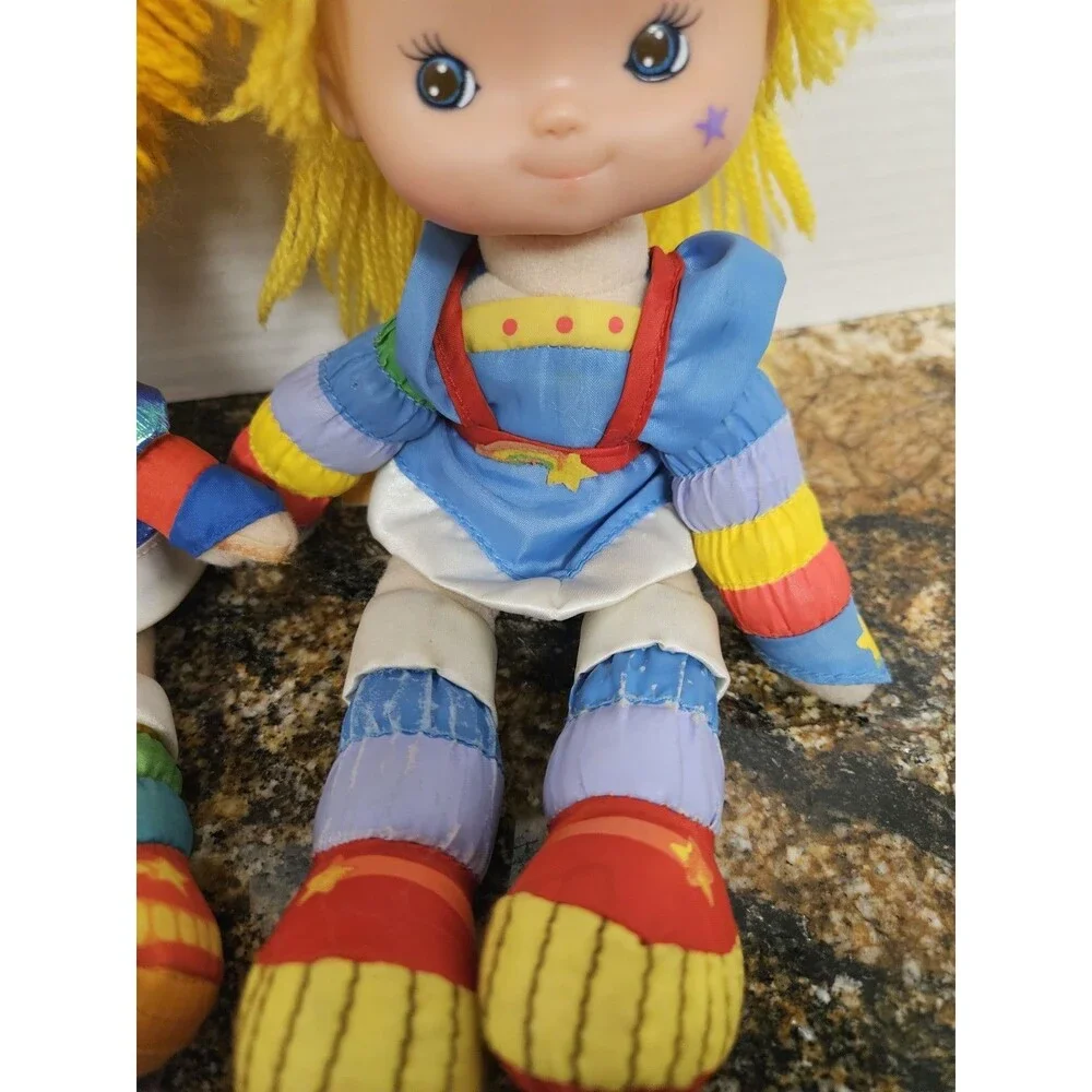 Vintage 1983 Rainbow Brite Dolls Lot of 2 - Original Mattel Hallmark- Bendy